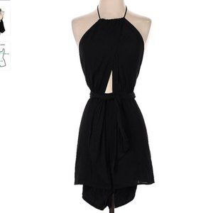 Lush Black Halter Romper Dressy - Sleeveless - Plunge Neck - PERFECT CONDITION